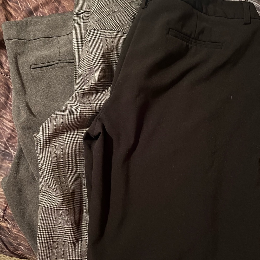 Three pair hardly worn dress pants.